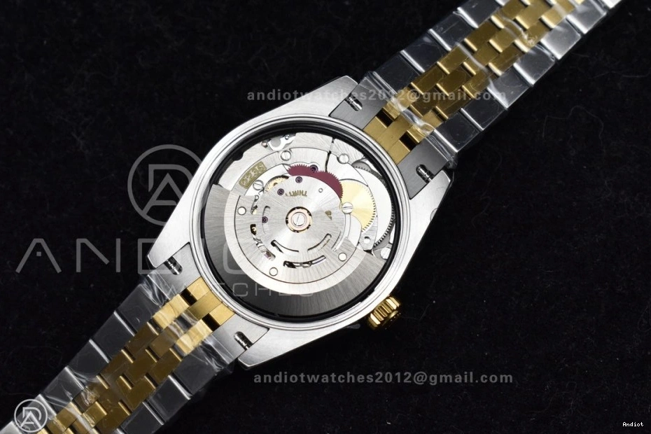 GSF DateJust Bracelet 278273 Soft President 561 on Ladies 316L Steel YG Black Dial Stick Markers 31 0731